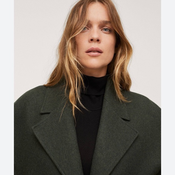 Mango Wool Coat Khaki XS - Picture 3 of 4
